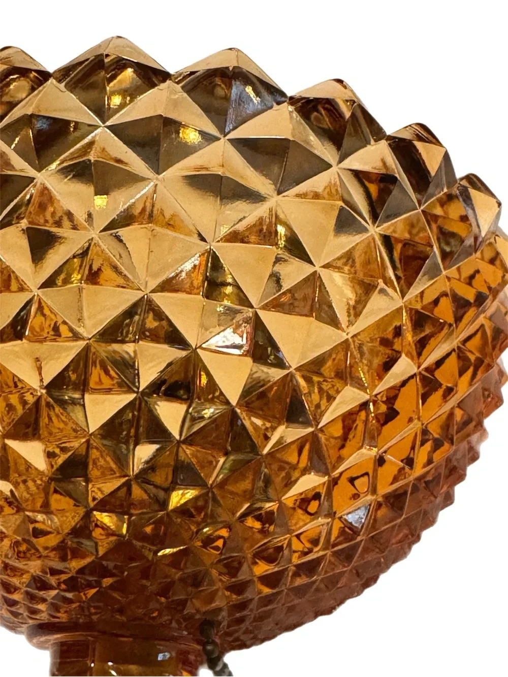 Vintage Rare MCM Westmoreland Amber Sawtooth Glass Lamp